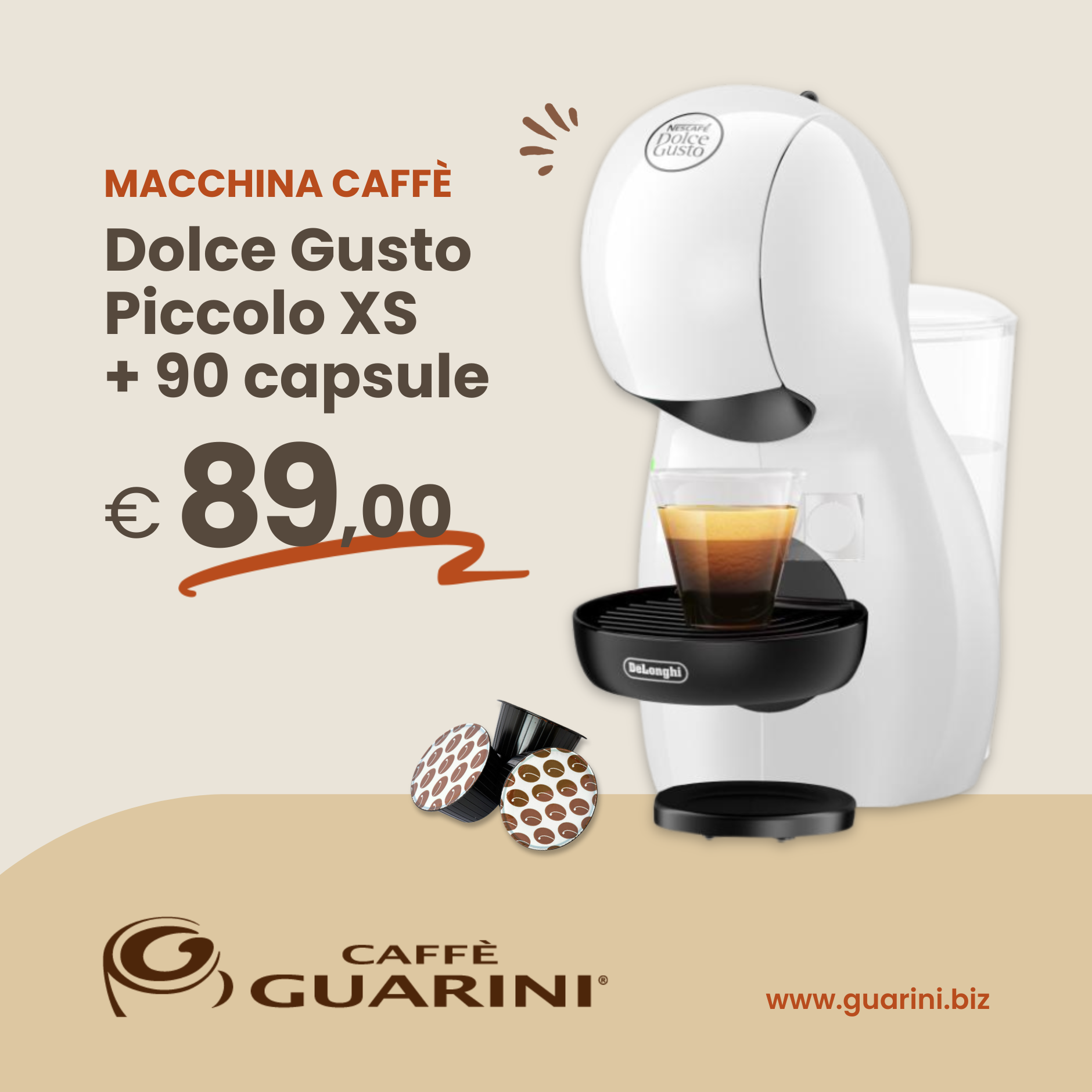 Macchina da caffè Dolce Gusto e capsule Guarini