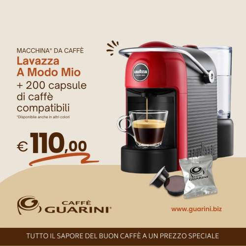 Macchina Lavazza a modo mio rossa con capsule compatibili